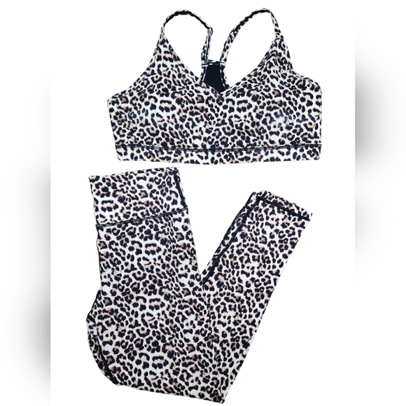 ZYIA Pants - ZYIA Animal Print Leopard Matching Workout Set, Bra and Legging fit like large